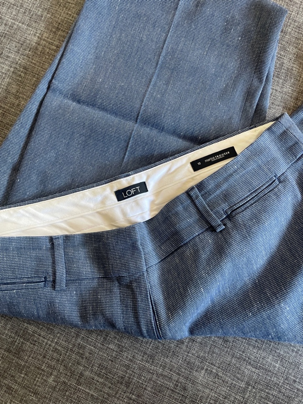 LOFT Women's Straight Leg Pants in Heathered Navy - Picture 3 of 3